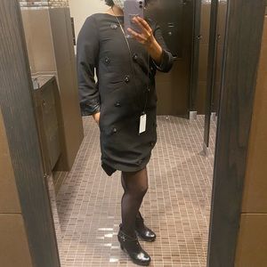 RW&CO. - Black Shift Dress with Applique Flowers
